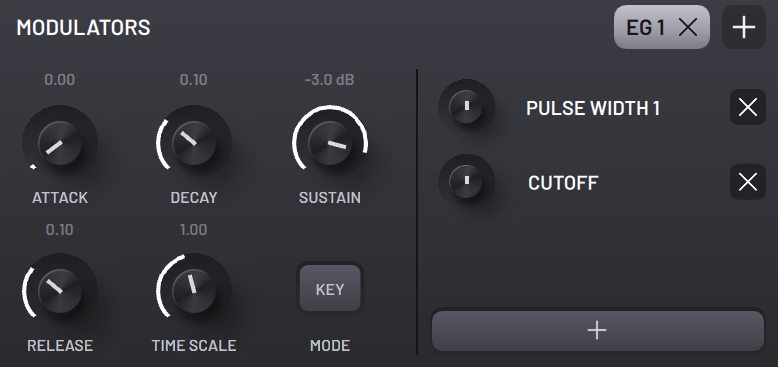 BAM EG modulator device with parameters added