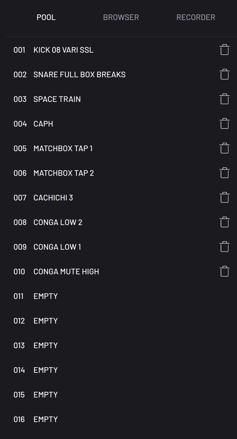 BAM sample manager pool