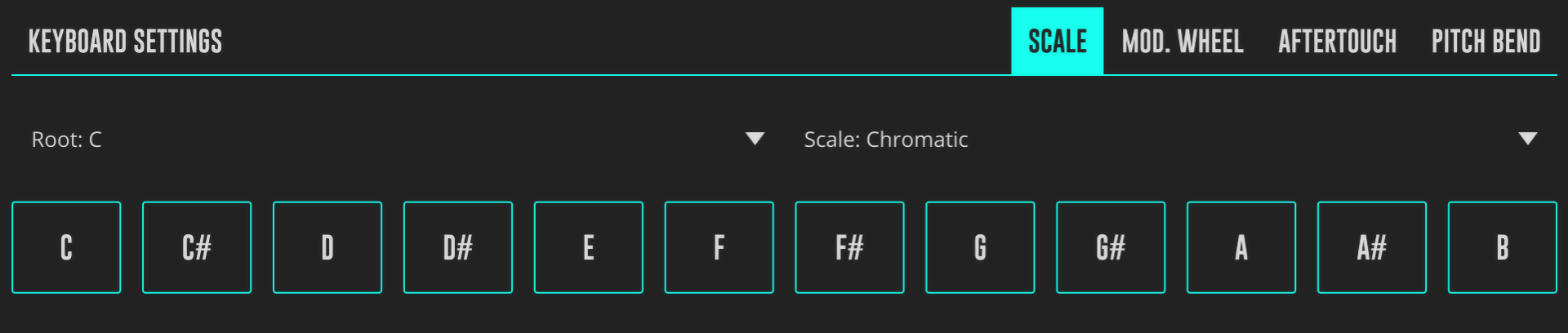 DRC Keyboard Scale Configuration