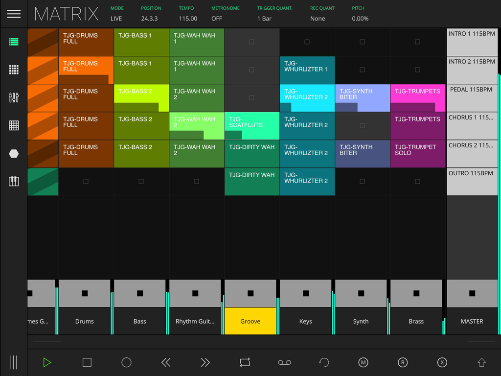 LK Matrix Module sequencer overview of Ableton Live's Session view