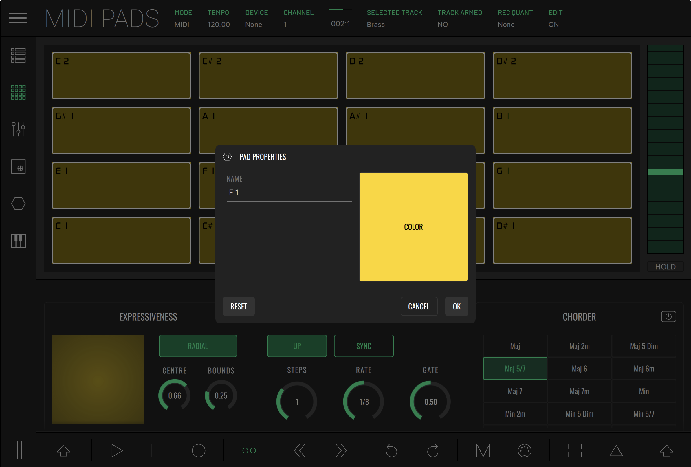 LK MIDI Pads Property Editing