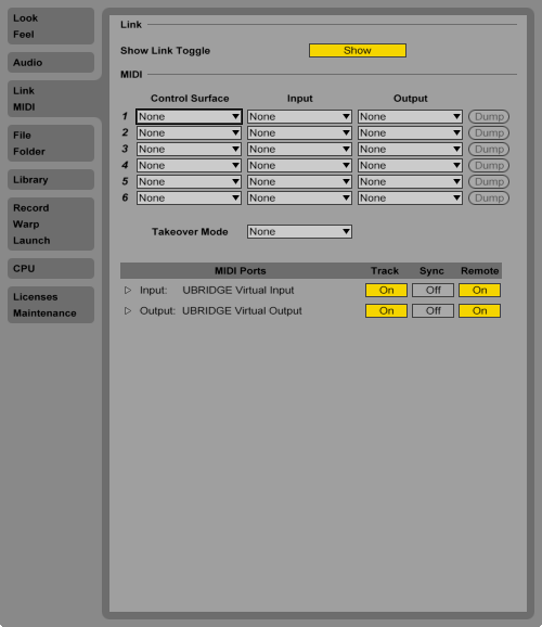 Ableton Live Preferences