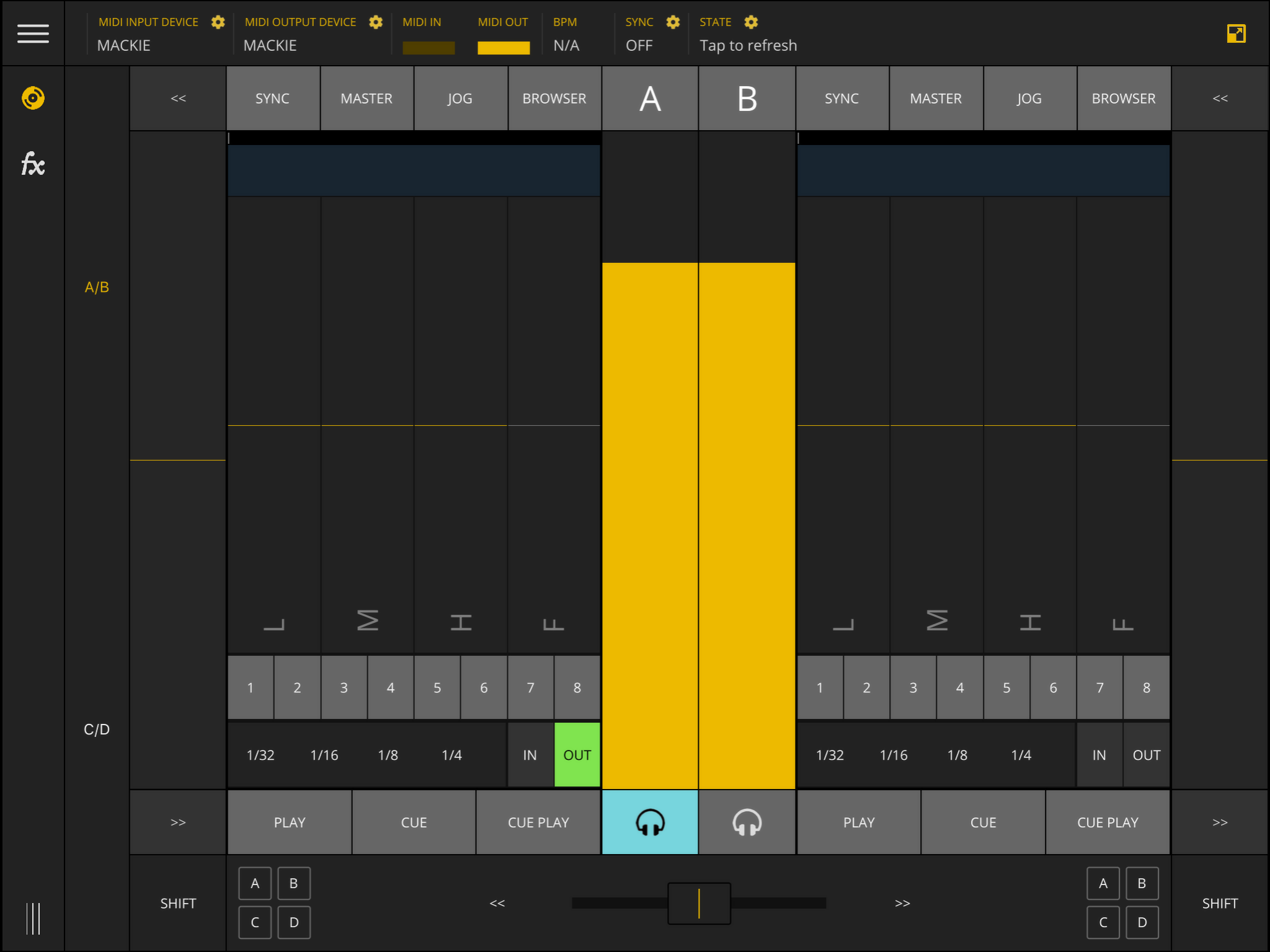 TKFX Traktor Controller one Deck overview