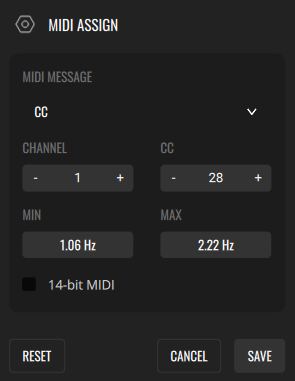 MIDI Assign dialog